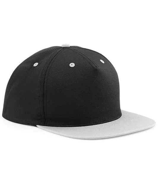 Beechfield 5 Panel Contrast Snapback | Black/Grey