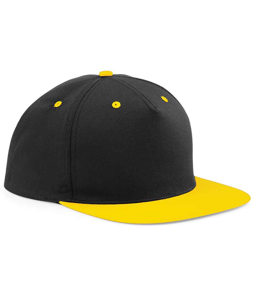 Beechfield 5 Panel Contrast Snapback | Black/Yellow