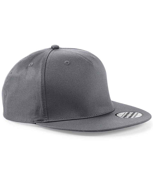 Beechfield 5 Panel Snapback Rapper Cap | Graphite Grey