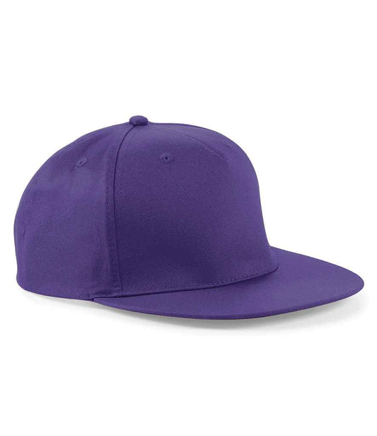 Beechfield 5 Panel Snapback Rapper Cap | Purple