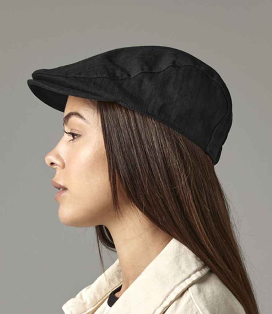 Beechfield Vintage Flat Cap | Black