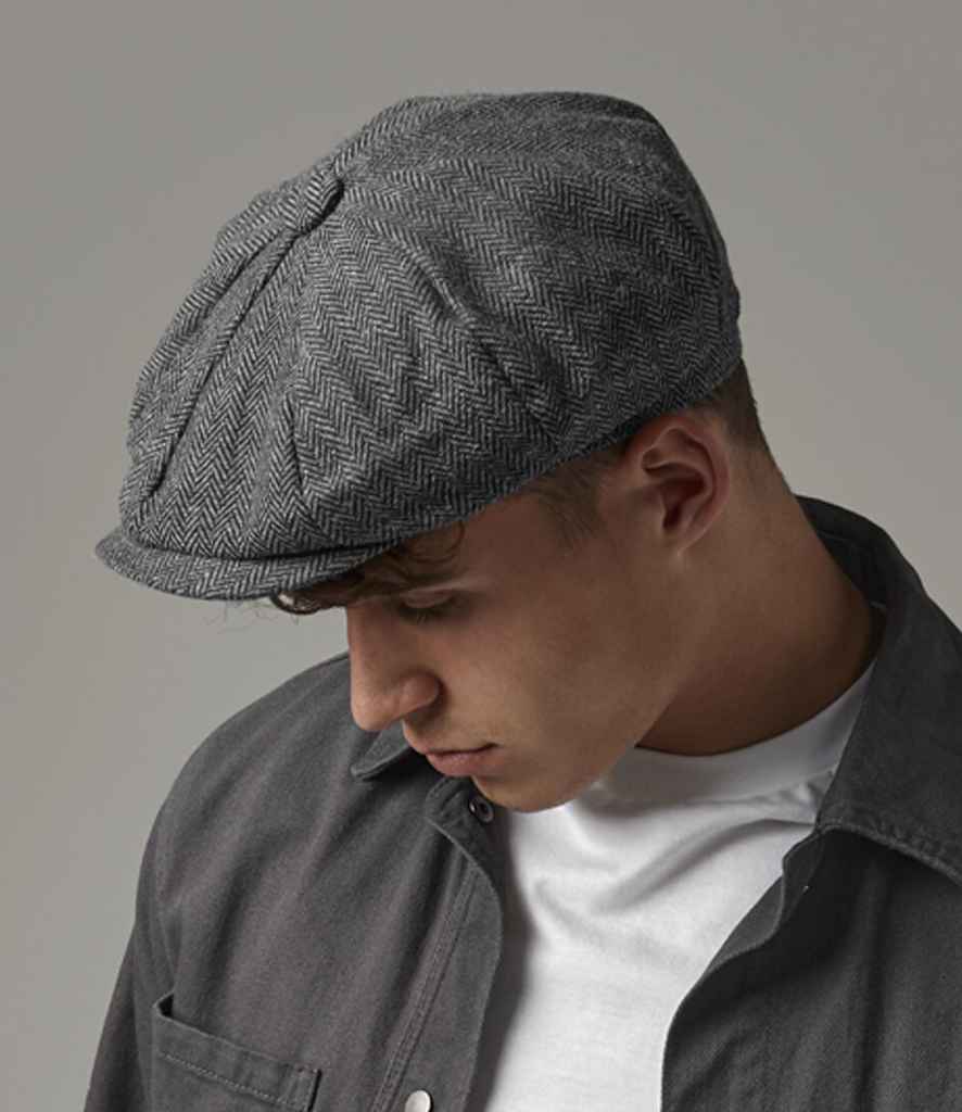 Beechfield Heritage Baker Boy Cap | Charcoal Herringbone