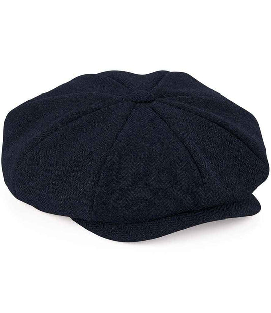 Beechfield Heritage Baker Boy Cap | Navy Herringbone