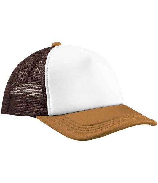 Beechfield Retro 5 Panel Trucker Cap | Chocolate/Dark Amber