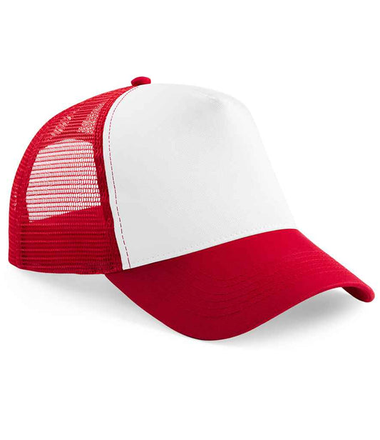 Beechfield Kids Snapback Trucker Cap | Classic Red/White