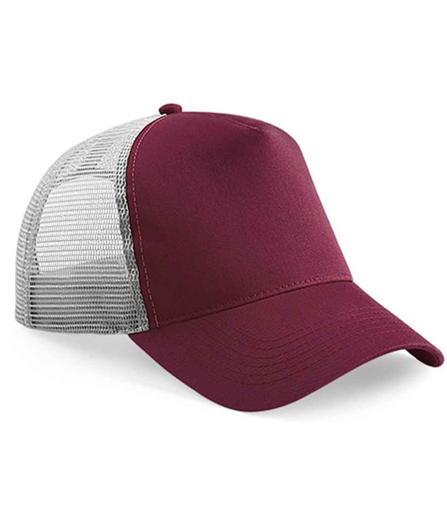 Beechfield Snapback Trucker Cap | Burgundy/Grey