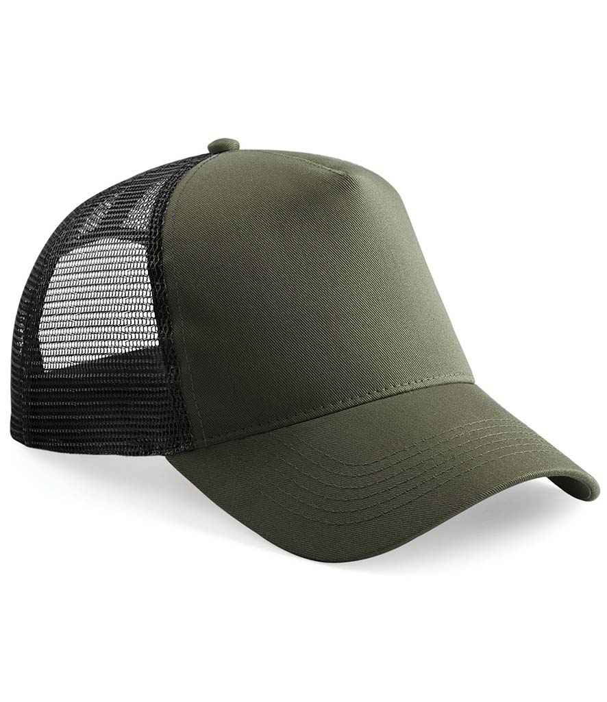 Beechfield Snapback Trucker Cap | Olive Green/Black