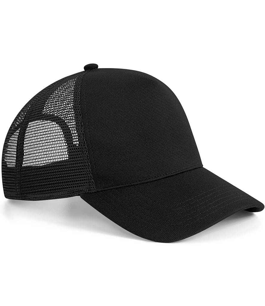 Beechfield Microknit Snapback Trucker Cap | Black