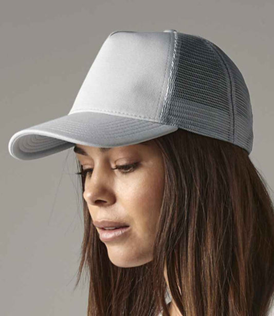 Beechfield Microknit Snapback Trucker Cap | Light Grey