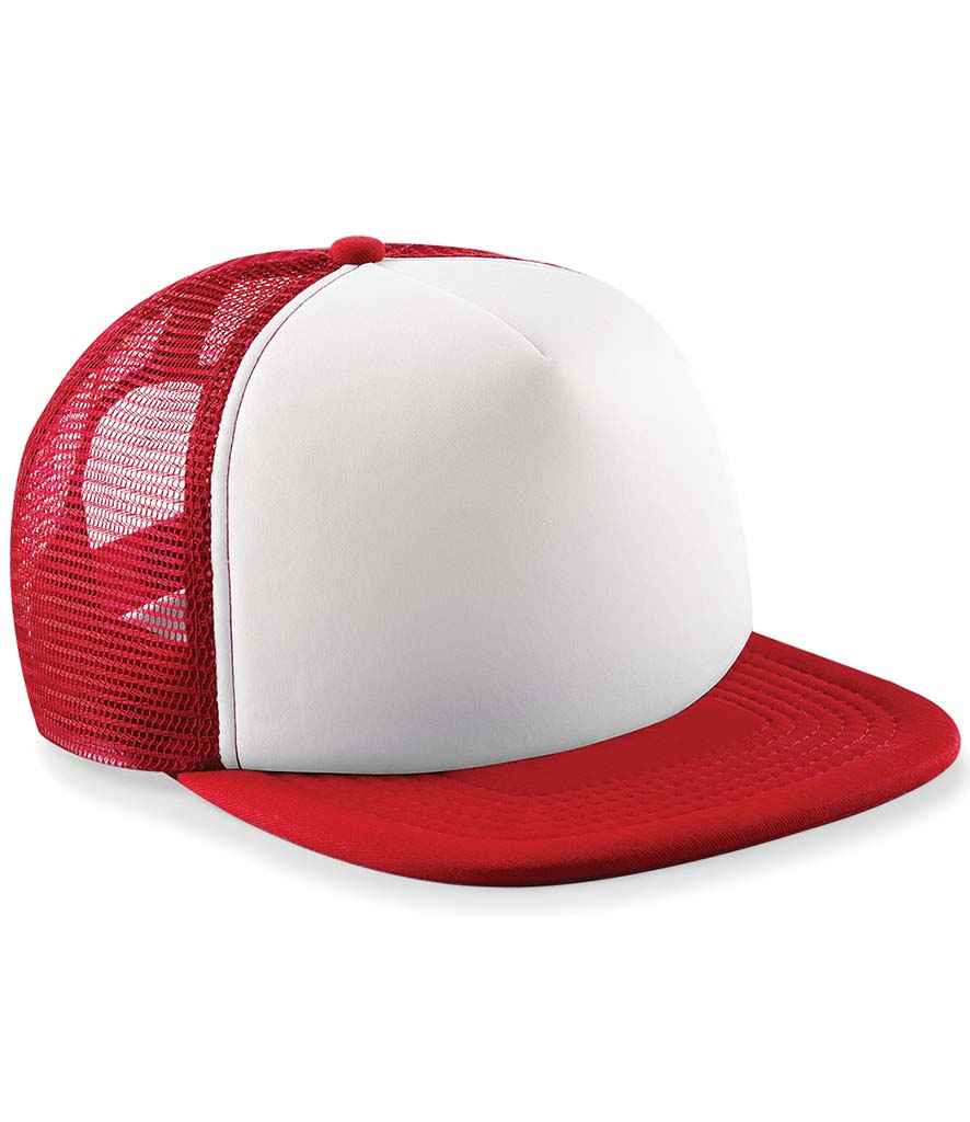 Beechfield Kids Vintage Snapback Trucker Cap | Classic Red/White