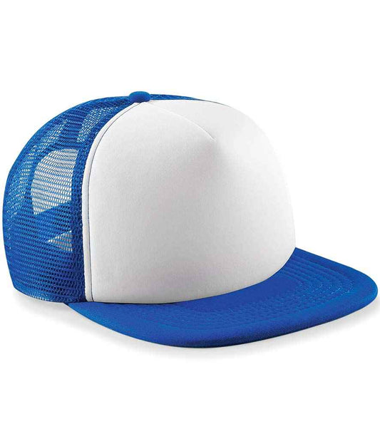 Beechfield Kids Vintage Snapback Trucker Cap | Bright Royal/White