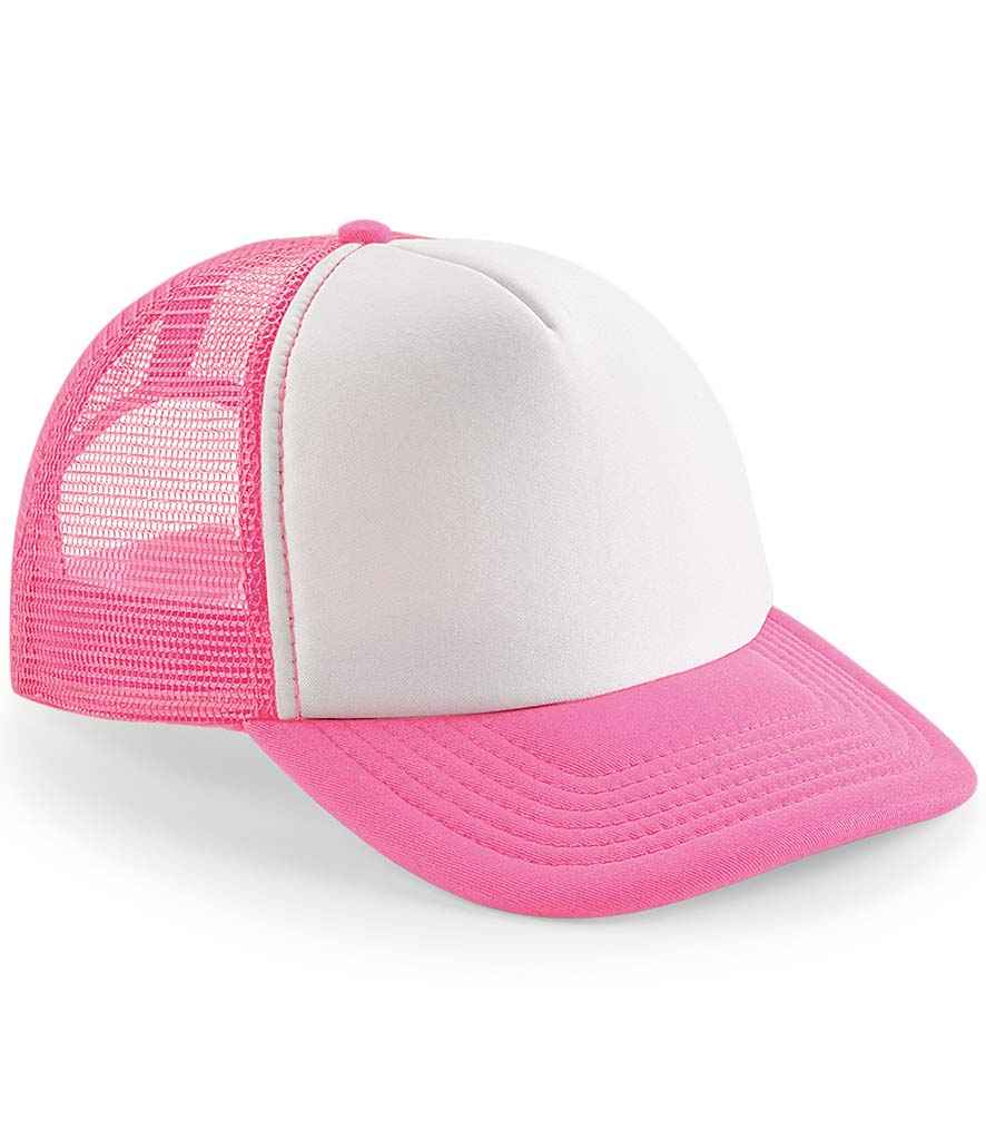 Beechfield Vintage Snapback Trucker Cap | Fluorescent Pink/White