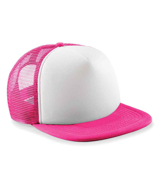 Beechfield Vintage Snapback Trucker Cap | Fuchsia/White