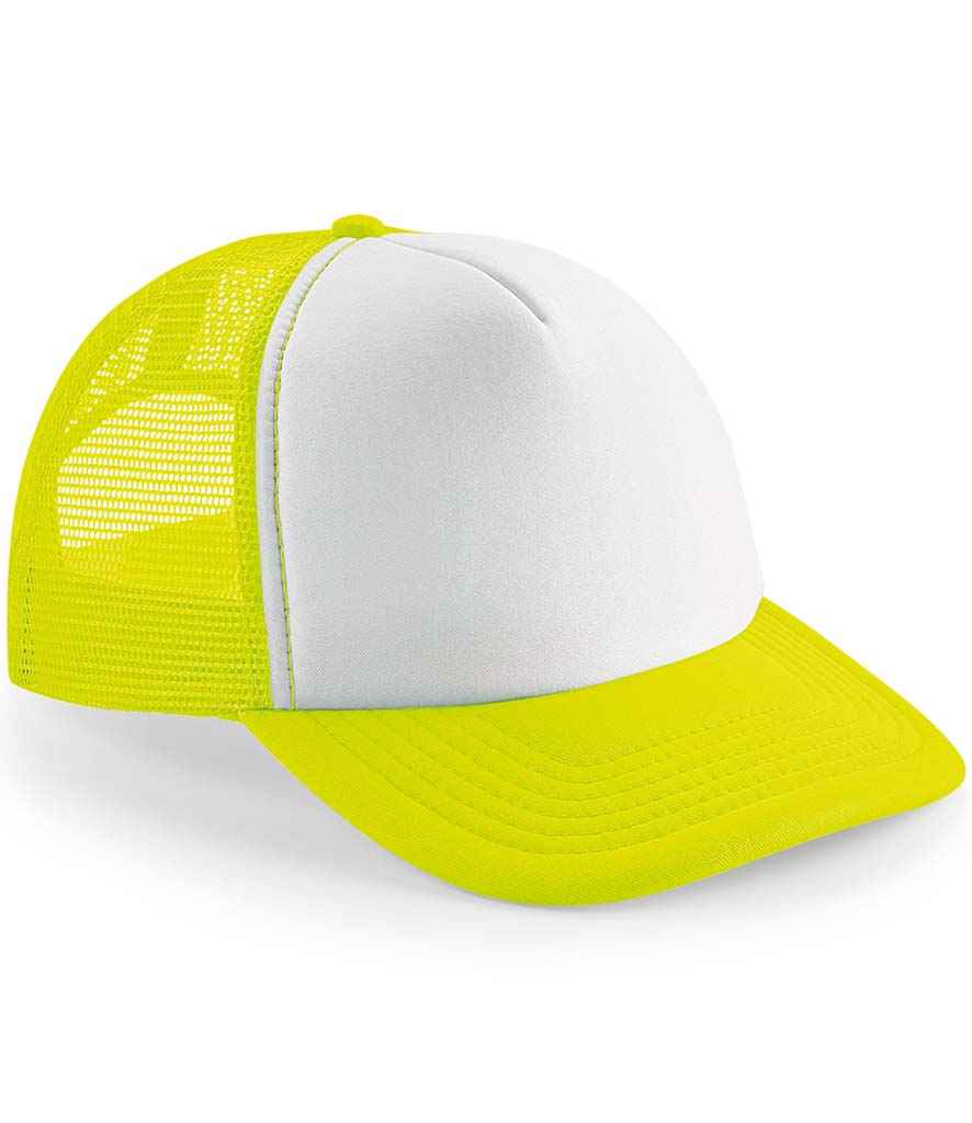 Beechfield Vintage Snapback Trucker Cap | Fluorescent Yellow/White