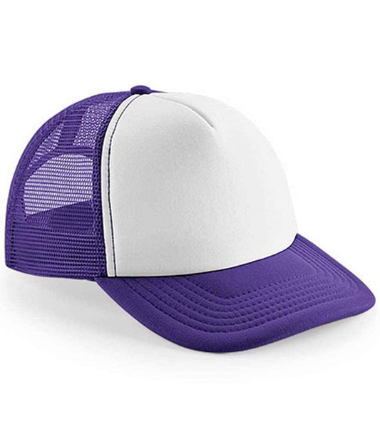 Beechfield Vintage Snapback Trucker Cap | Purple/White