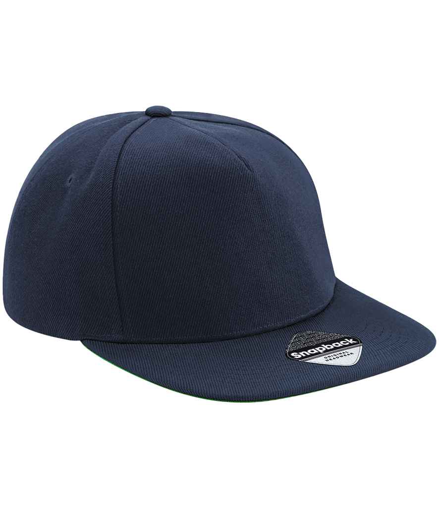 Beechfield Original Flat Peak Snapback Cap | French Navy/French Navy