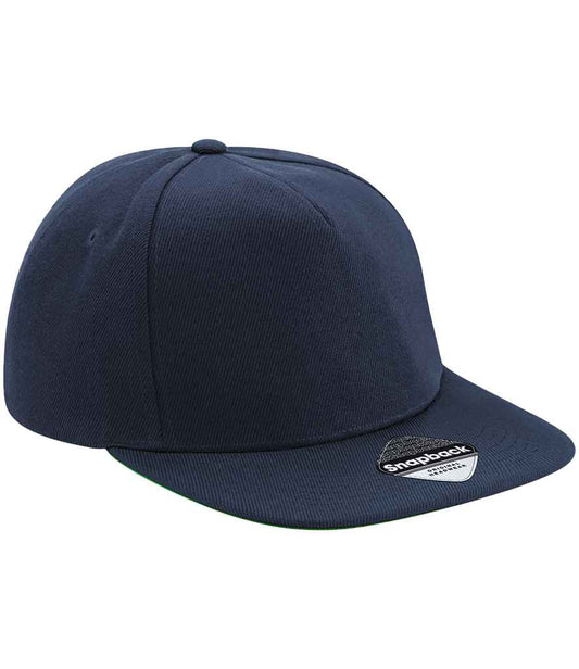 Beechfield Original Flat Peak Snapback Cap | French Navy/French Navy