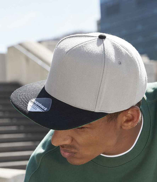 Beechfield Original Flat Peak Snapback Cap | Grey/Black