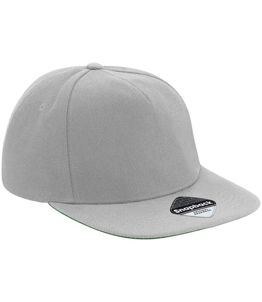 Beechfield Original Flat Peak Snapback Cap | Grey/Grey