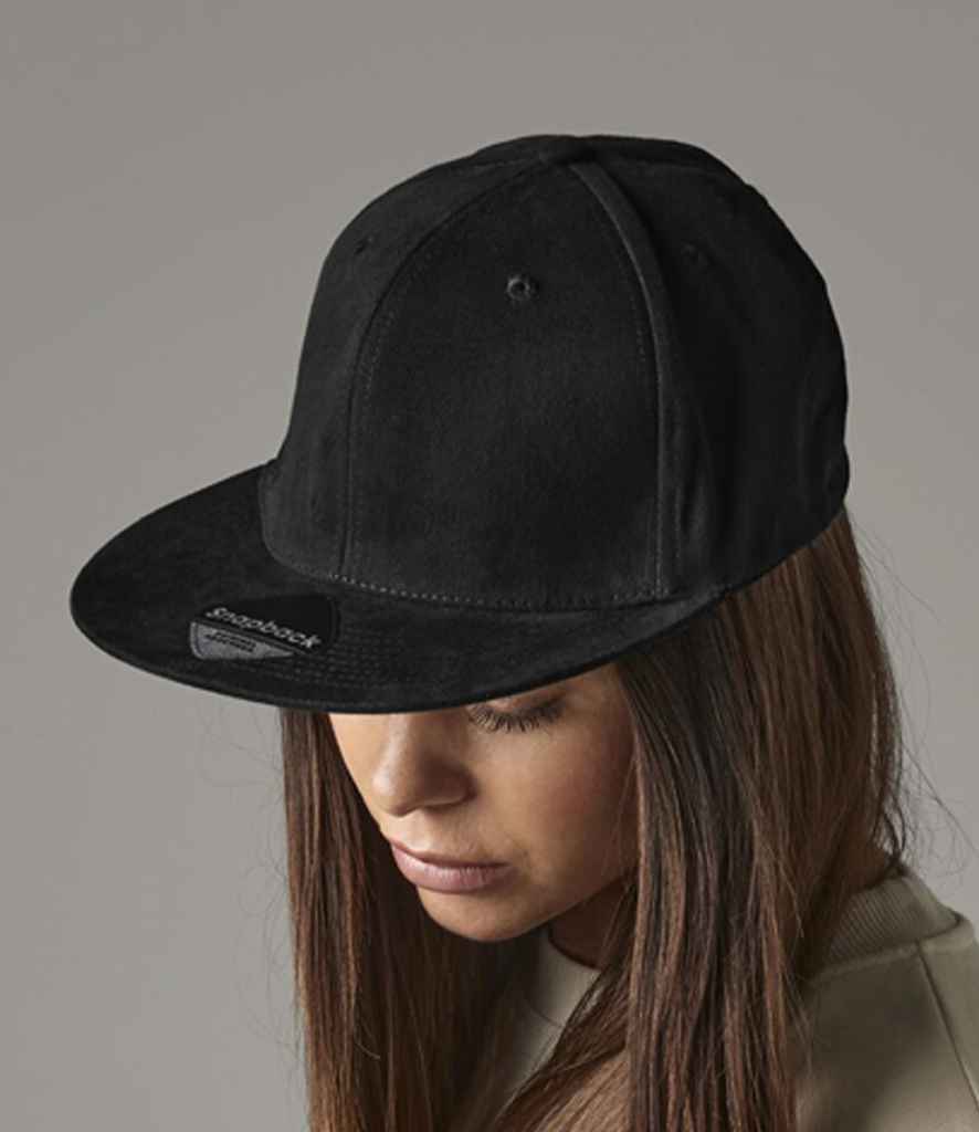 Beechfield Pro-Stretch Flat Peak Cap | Black