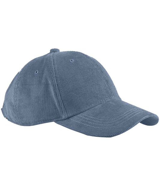 Beechfield EarthAware® Organic Cord Baseball Cap | Slate Blue