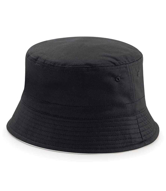 Beechfield Reversible Bucket Hat | Black/Light Grey