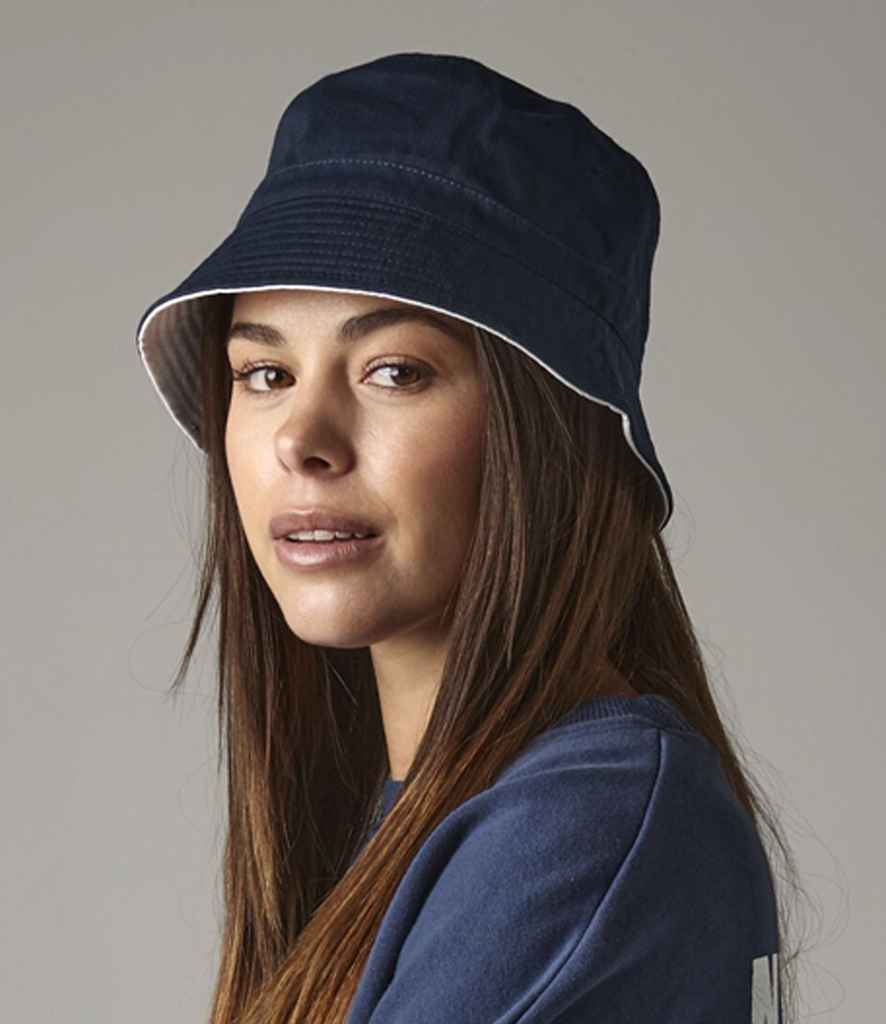 Beechfield Reversible Bucket Hat | French Navy/White