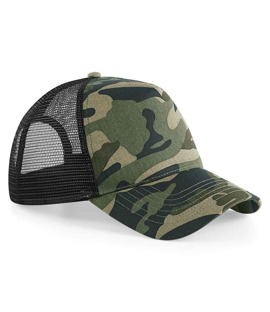 Beechfield Camo Snapback Trucker Cap | Jungle Camo