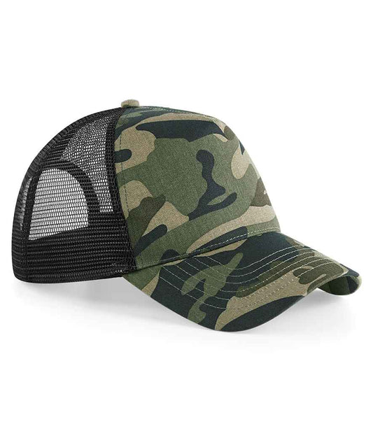 Beechfield Camo Snapback Trucker Cap | Jungle Camo