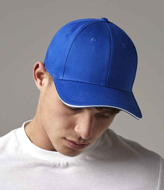 Beechfield EarthAware® Classic Organic Cotton 6 Panel Sandwich Peak Cap | Bright Royal/White