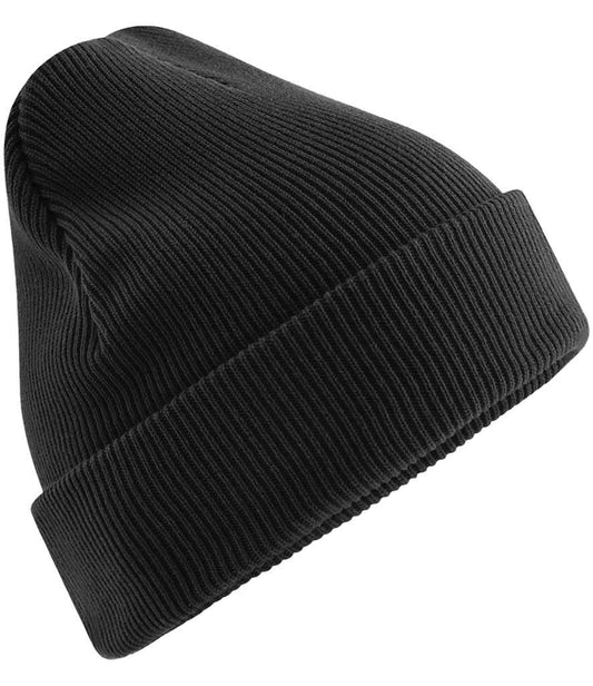 Beechfield Organic Cotton Original Heavyweight Cuffed Beanie | Black