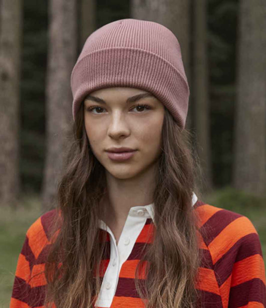 Beechfield Organic Cotton Original Heavyweight Cuffed Beanie | Rose