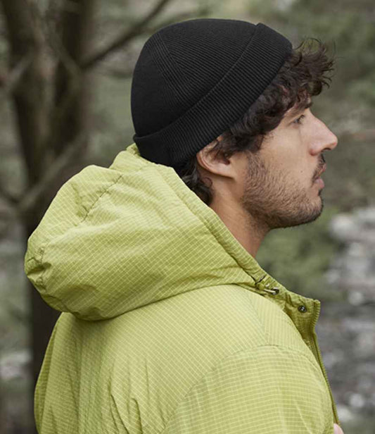 Beechfield Organic Cotton Fisherman Beanie | Black