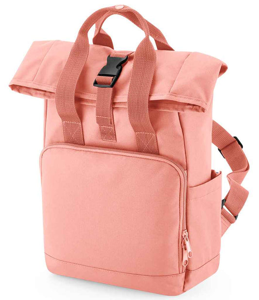 BagBase Recycled Mini Twin Handle Roll-Top Backpack | Blush Pink