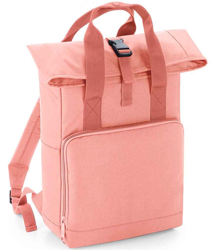 BagBase Recycled Twin Handle Roll-Top Backpack | Blush Pink