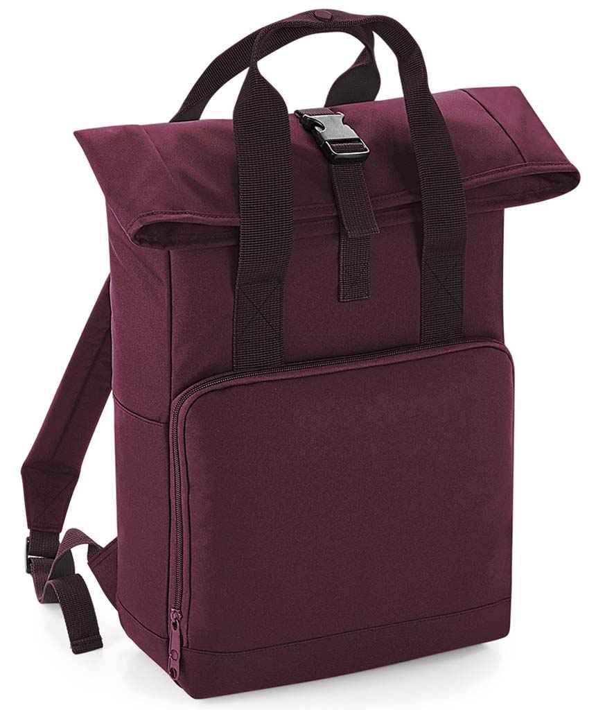 BagBase Recycled Twin Handle Roll-Top Backpack | Burgundy