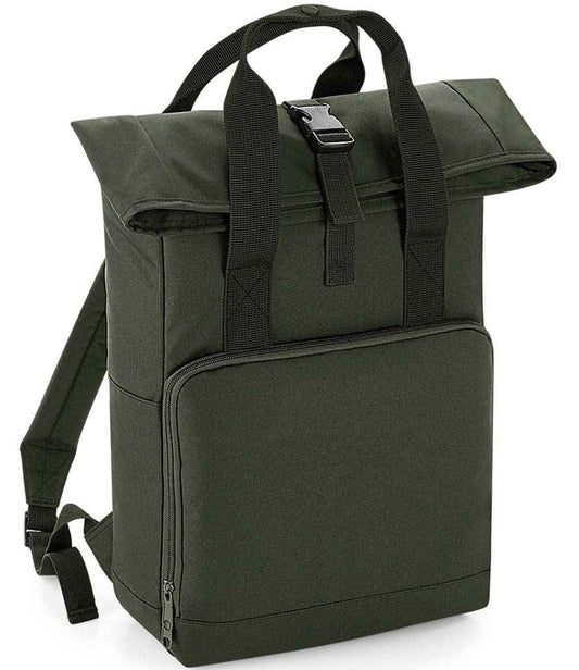 BagBase Recycled Twin Handle Roll-Top Backpack | Olive Green