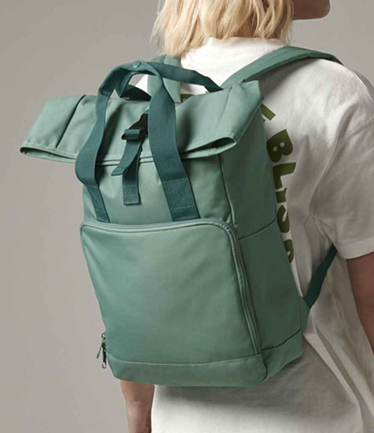 BagBase Recycled Twin Handle Roll-Top Backpack | Sage Green