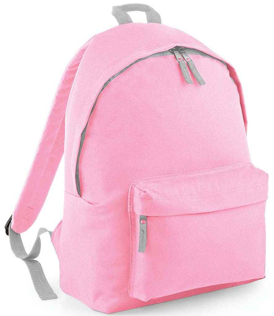 BagBase Kids Fashion Backpack | Classic Pink/Light Grey