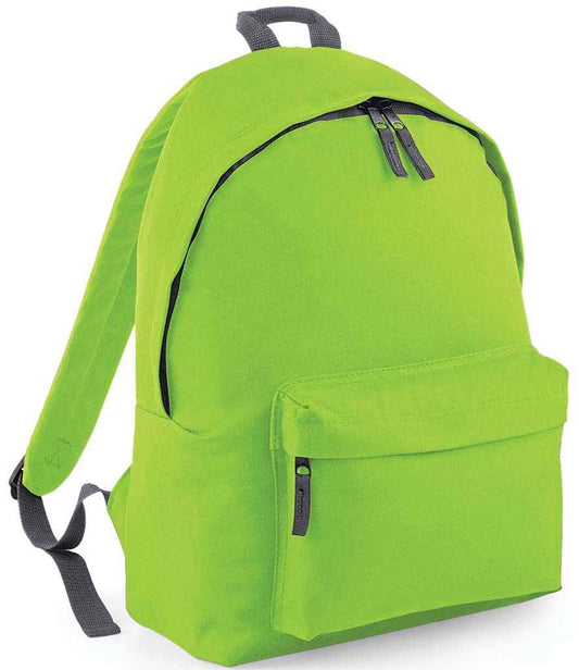 BagBase Kids Fashion Backpack | Lime Green/Graphite Grey