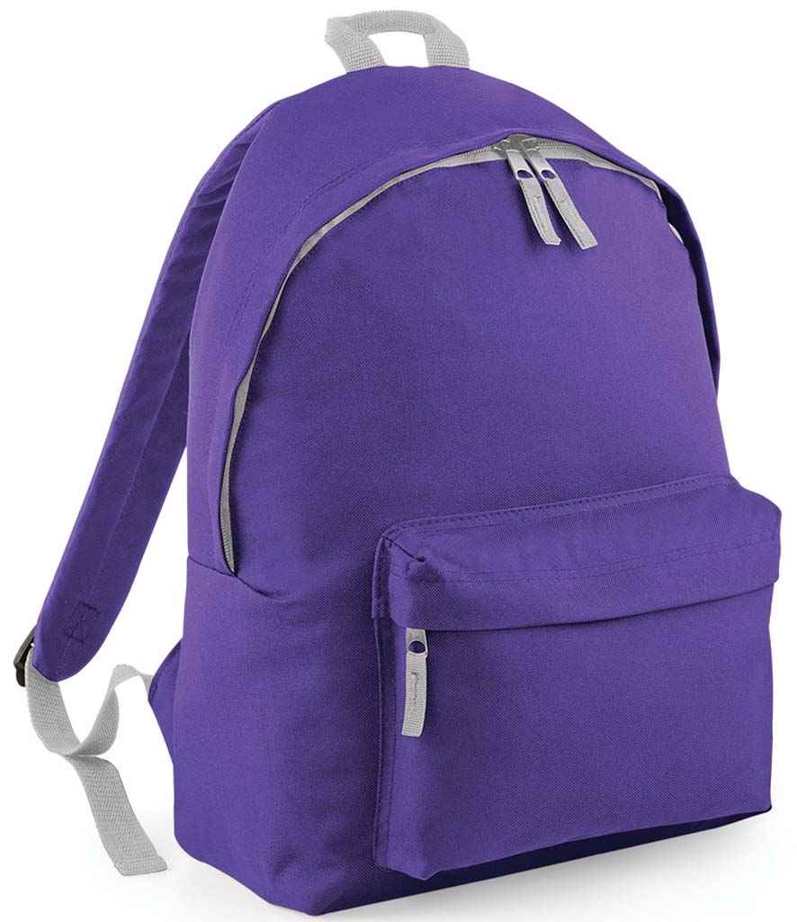 BagBase Kids Fashion Backpack | Purple/Light Grey