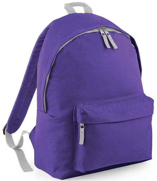 BagBase Kids Fashion Backpack | Purple/Light Grey