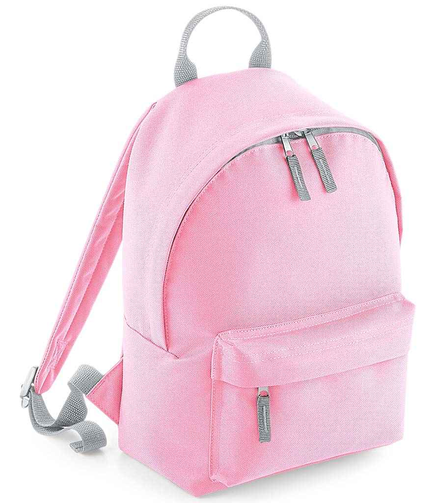 BagBase Mini Fashion Backpack | Classic Pink/Light Grey