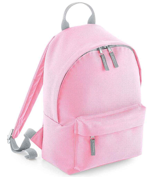 BagBase Mini Fashion Backpack | Classic Pink/Light Grey