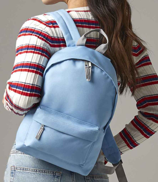 BagBase Mini Fashion Backpack | Sky Blue/Light Grey