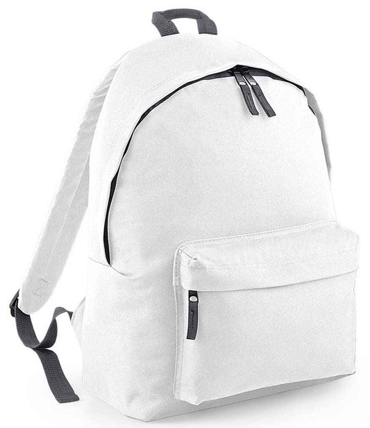BagBase Original Fashion Backpack | White/Graphite Grey