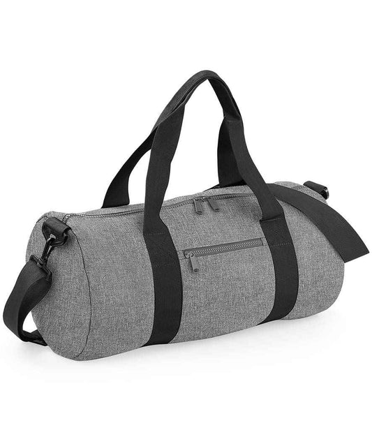 BagBase Original Barrel Bag | Grey Marl/Black