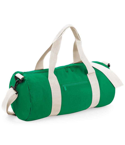BagBase Original Barrel Bag | Kelly Green/Off White