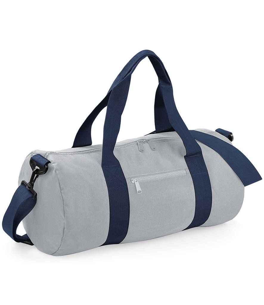 BagBase Original Barrel Bag | Light Grey/French Navy