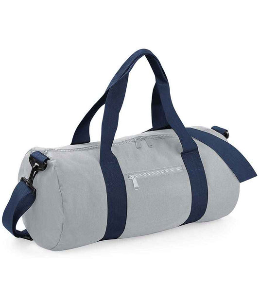 BagBase Original Barrel Bag | Light Grey/French Navy